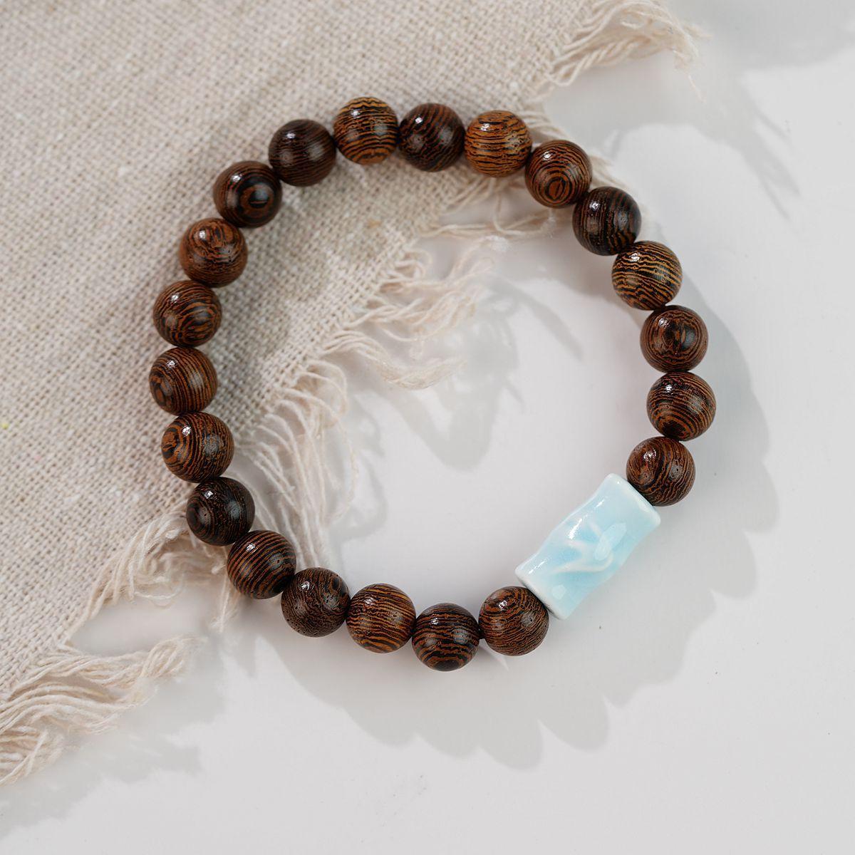 Керамика Вэньвань вышла на берег, литература и искусство, украшения Guochao, плетеные браслеты, растущие бусины