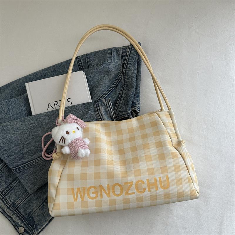 Premium Plaid Bag Women's Autumn New Commuter Armpit Bag Large Capacity Shoulder Tote Bag