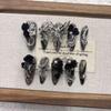 Dark Butterfly High-End Handmade Medium-Length Nails Manicure