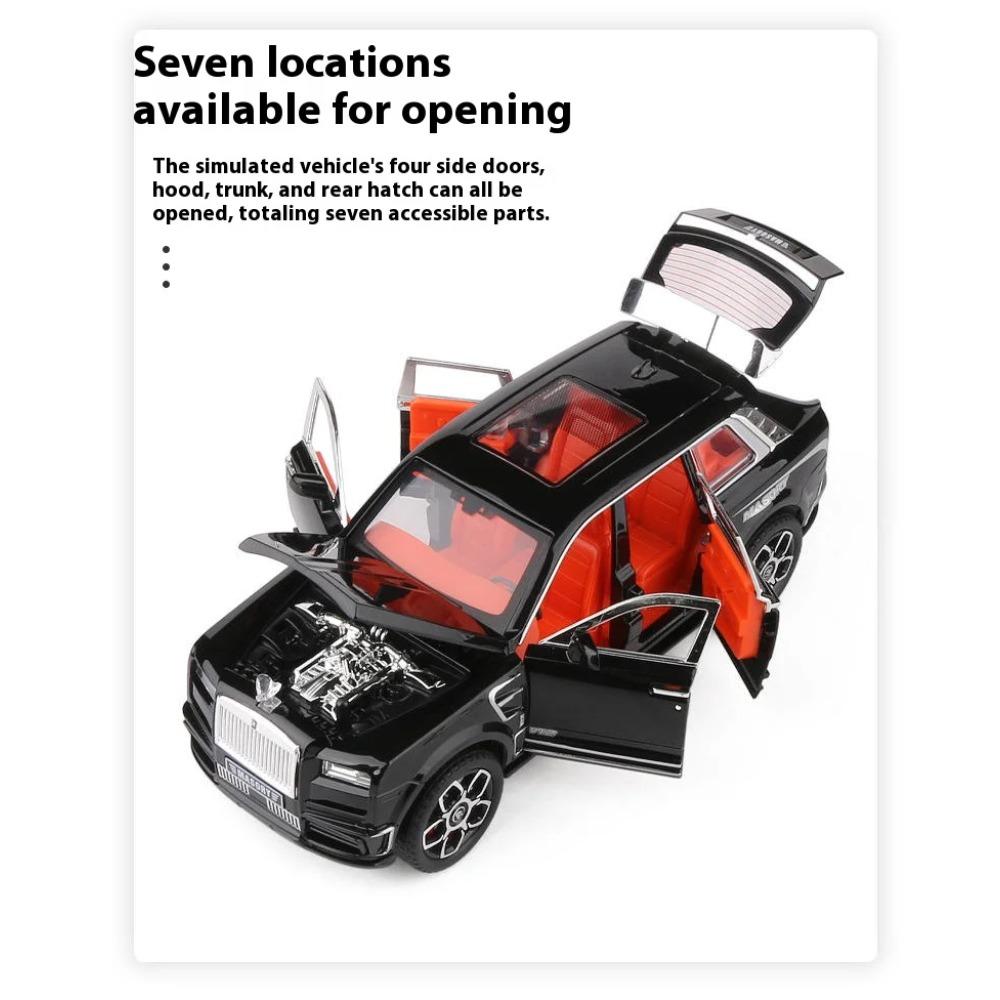 1/24 Rolls-Royce Cullinan Automobile Model Metal Die Cast Simulation Sound Light Boy Birthday Gift Ornament Halloween Toys