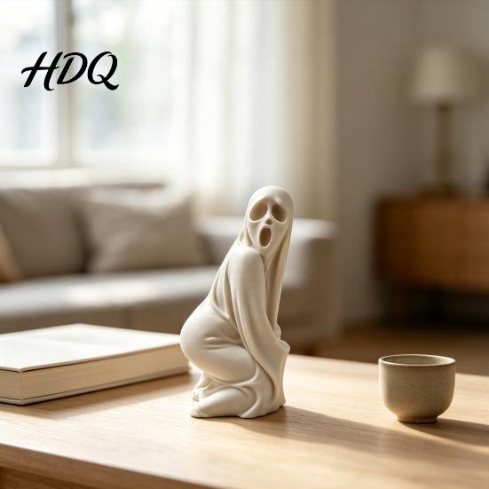 Ghost Figurine Funny Halloween Booty Figurine 3D Printed Quirky Statue Statue Hilarious Desktop Decoration for Home Office Tabletop Shelf Decor