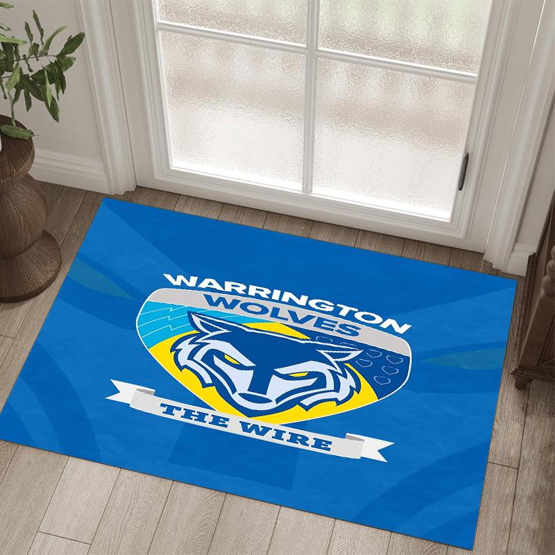 Warrington Wolves Design Crystal Velvet Carpet Cozy Non?Slip Printed Rug For Bedroom Living Room Entrance