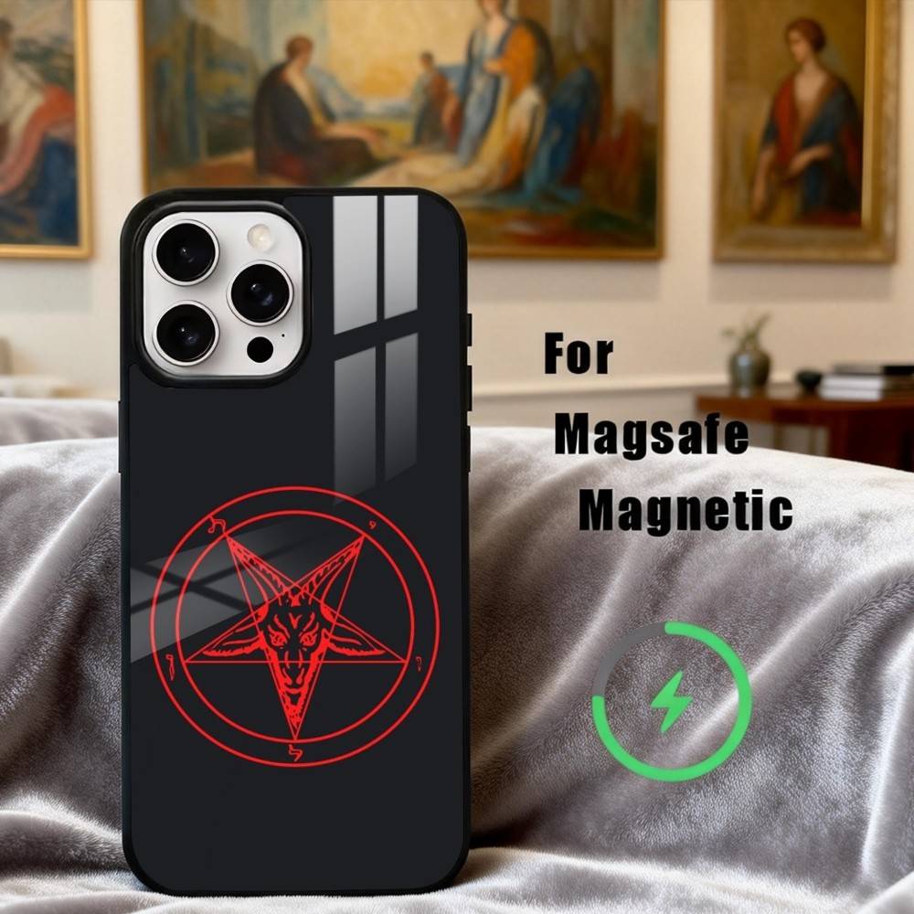 H-Hail S-Satan-N  Phone Case For iPhone 17,16,15,14,13,12,Plus,Pro,Max for Magsafe Magnetic Wireless Charging