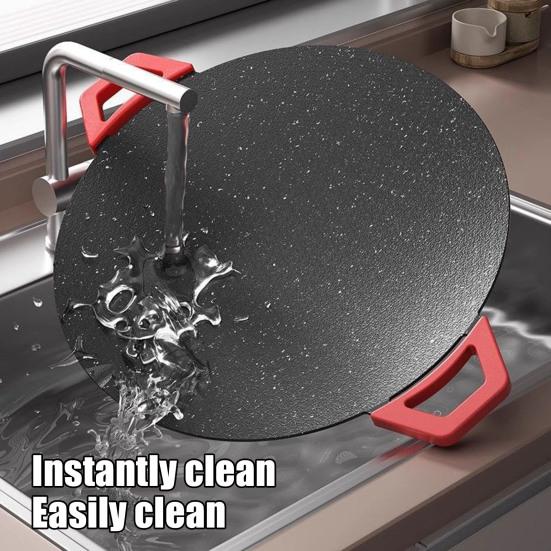 Elektrische Bakplaat Rookvrij Binnen Koken Anti-aanbak Ronde Bakplaat met Verstelbare Temperatuurregeling Groente Grillplaat