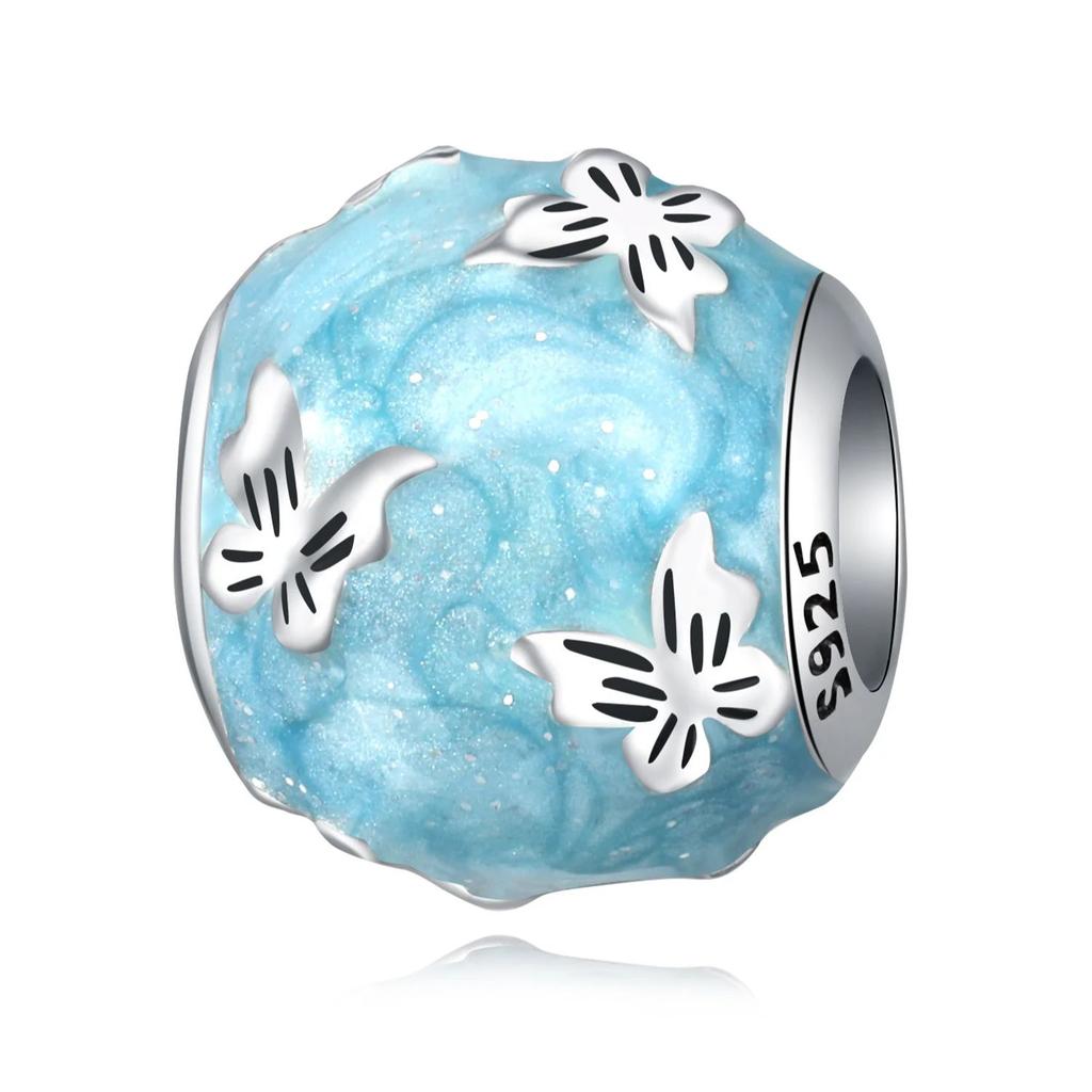 Authentic Copper Charm Bead Charms Luxury Blue Butterfly Bead Charms Compatible With Bracelets Diy Women Making Delicate Gift Jewellery