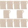 WOONEKY Soap Foaming Net 10-Pack Mesh Face Wash Net High-Elasticity Portable Soap Case Bathroom Stand Included