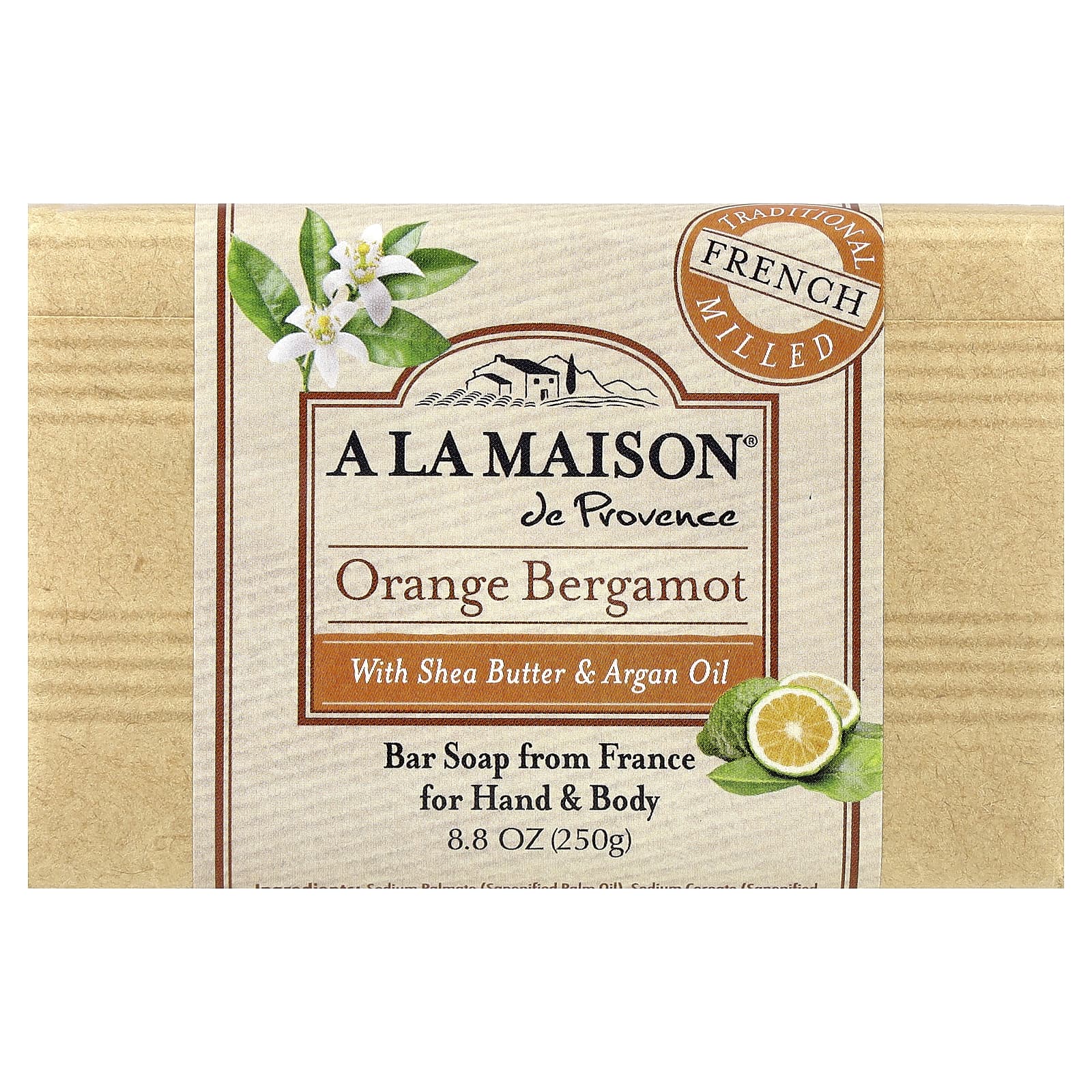 

A La Maison de Provence, Hand and Body Solid Soap, Orange Bergamot, 250g (8.8oz)