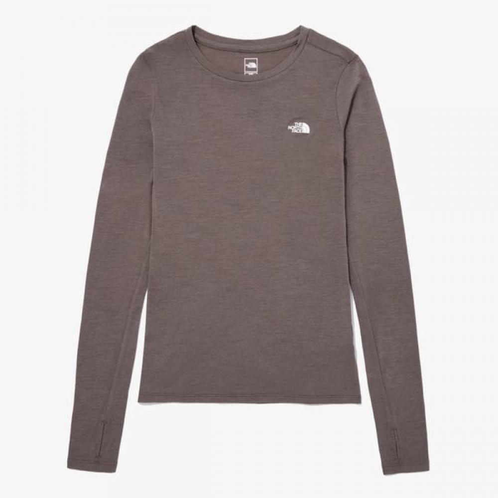 The North Face Women S Merino Wool Long Sleeve Crew Nt7tp90c DEEP TAUPE/100