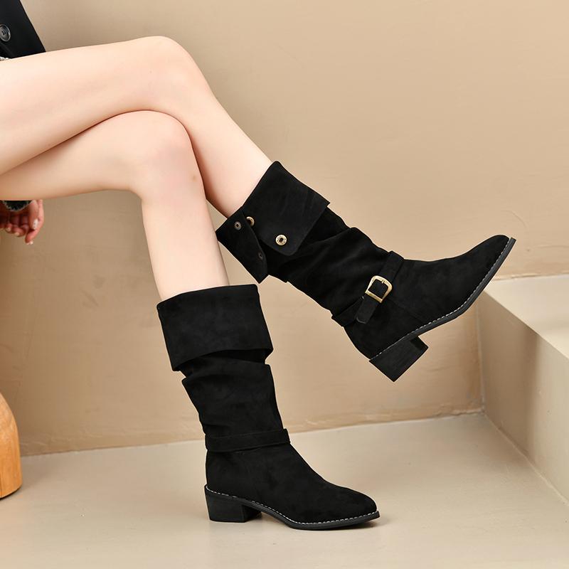 Fashion 2025 Fashionable High-quality and Versatile Boots Women's Autumn Winter Style Fashionable Boots Rubber Outsole