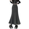 High Waist Woolen Fishtail Skirt - Autumn/Winter 2026, Slimming A-Line Long Skirt for Women.