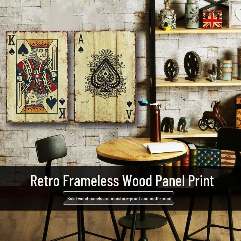 Vintage Playing Cards Wall Art for Bar, Cafe, or Living Room Decor