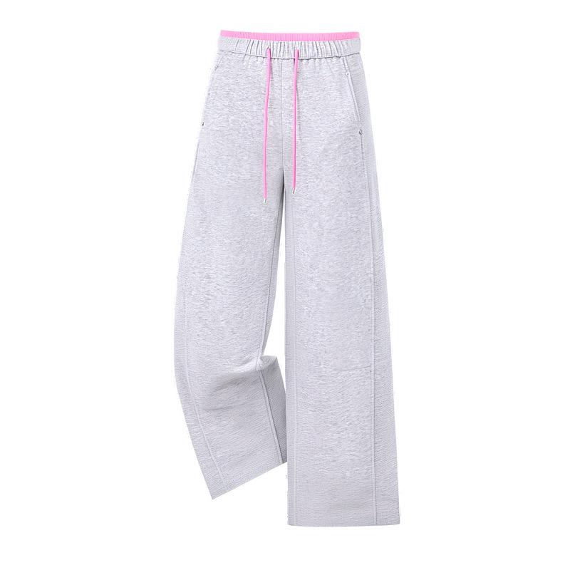 Women's High-Waisted Wide Leg Sweatpants - Korean Style, Spring/Summer 2026, Solid Color, Slimming Curve Design
