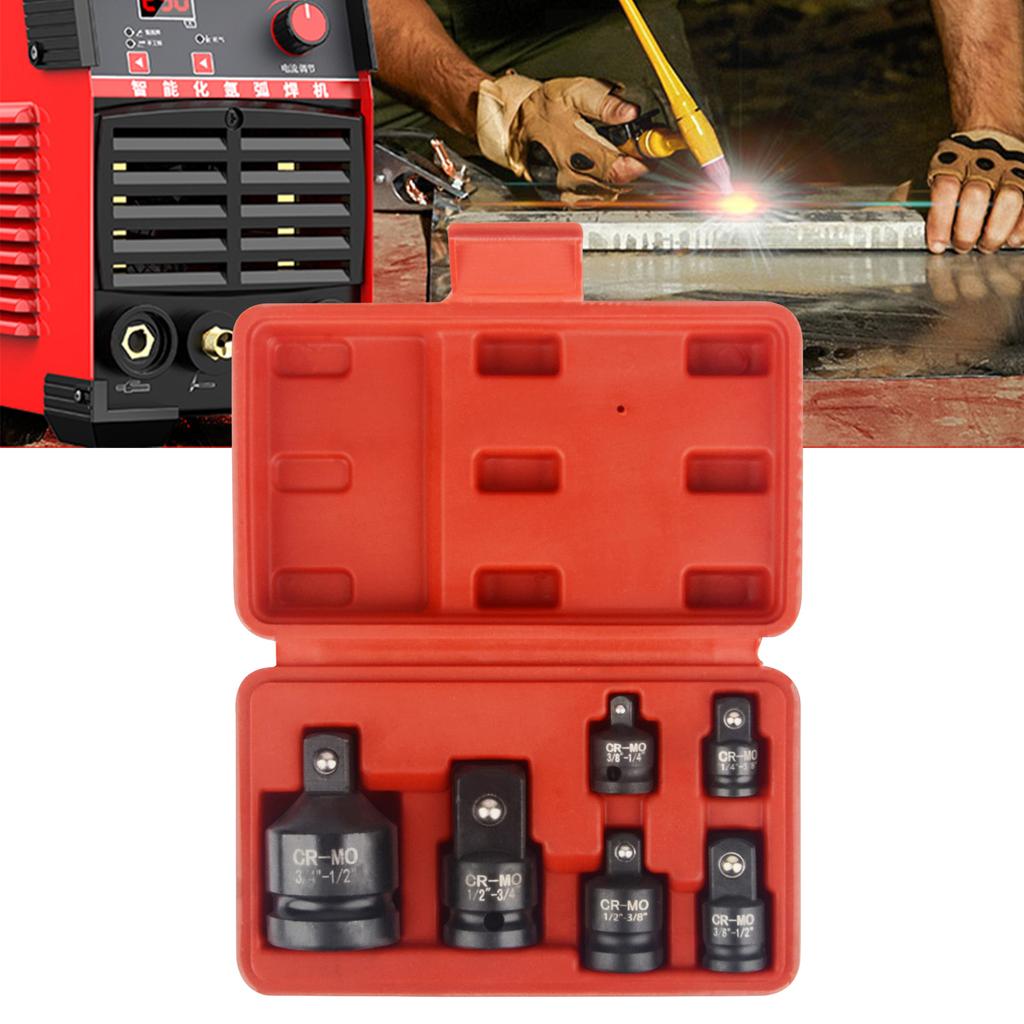 6pcs Impact Socket Adapter Set with Carrying Case for Driver Wrench Conversion Socket Reducer and Enhances Durability