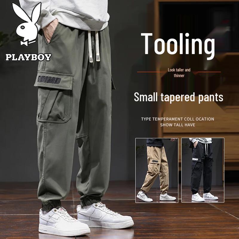 Playboy Men's Tapered Cargo Jogger Pants