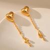 Fashion Sweet French Style Love Heart Long Tassel Insect Dangle Earrings For Women