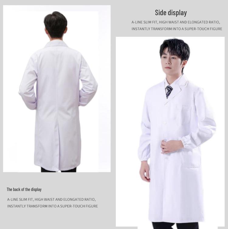 Unisex Short & Long Sleeve White Lab Coat for Medical Professionals and Students – Ideal for Autumn and Winter