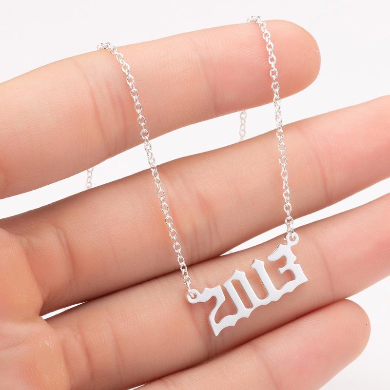 2025 Stainless Steel Year Necklace – Birthday Pendant, Bestie Gift, Versatile Slimming Chain