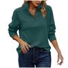 Women's Loose Fit Ribbed Long Sleeve Top with Half Zip Collar In Multiple Colors
