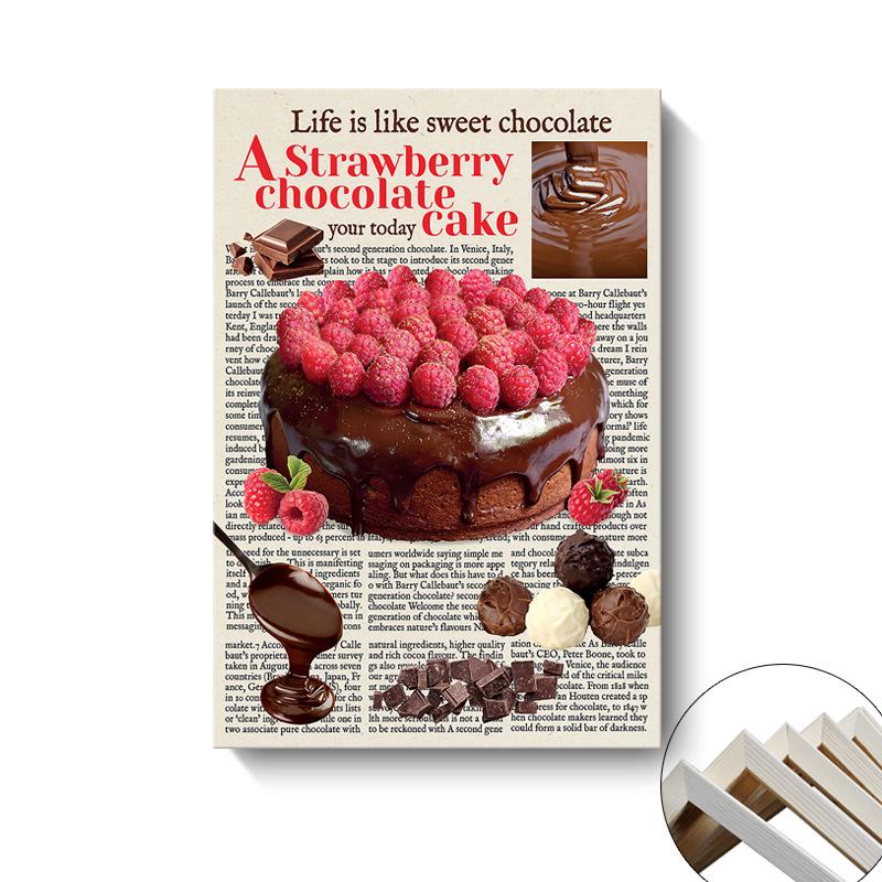 Ins Style Bread & Dessert Baking Studio Canvas Wall Art - Kitchen & Dining Room Decor (Frameless/Inner Frame)