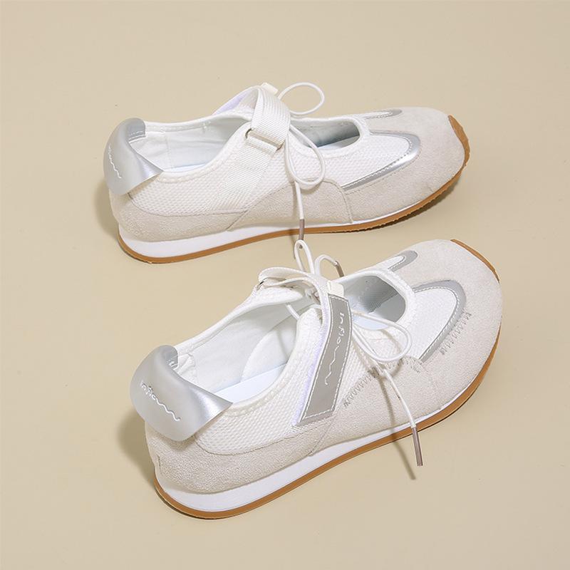 Dexun women's shoes 2025 spring and summer Forrest Gump shoes Korean version new color matching casual sports shoes flat heel retro student board sho