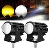 2Pcs Dual Color Light Motorcycle Mini Driving Light LED Headlight Projector  ATV Accessories