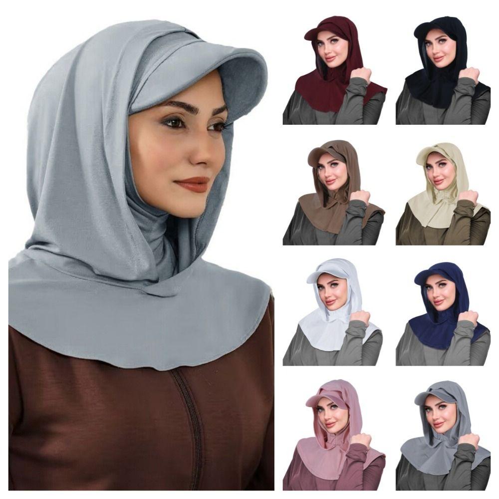 Sun Protection Headscarf Hat Wide Brim Hijab Baseball Cap Sun Hat with Hood Motorcycle Sports