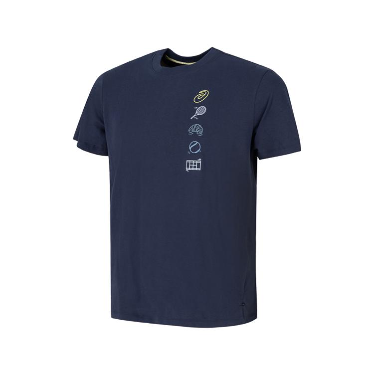 

Asics Grand Slam Theme Pattern Round Neck Moisture Wicking T-Shirt Men Tops 2041A351-401 2XL