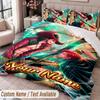 Custom Name Text 3Pcs Bedding Set One Piece Duvet Cover And Two Pillowcases