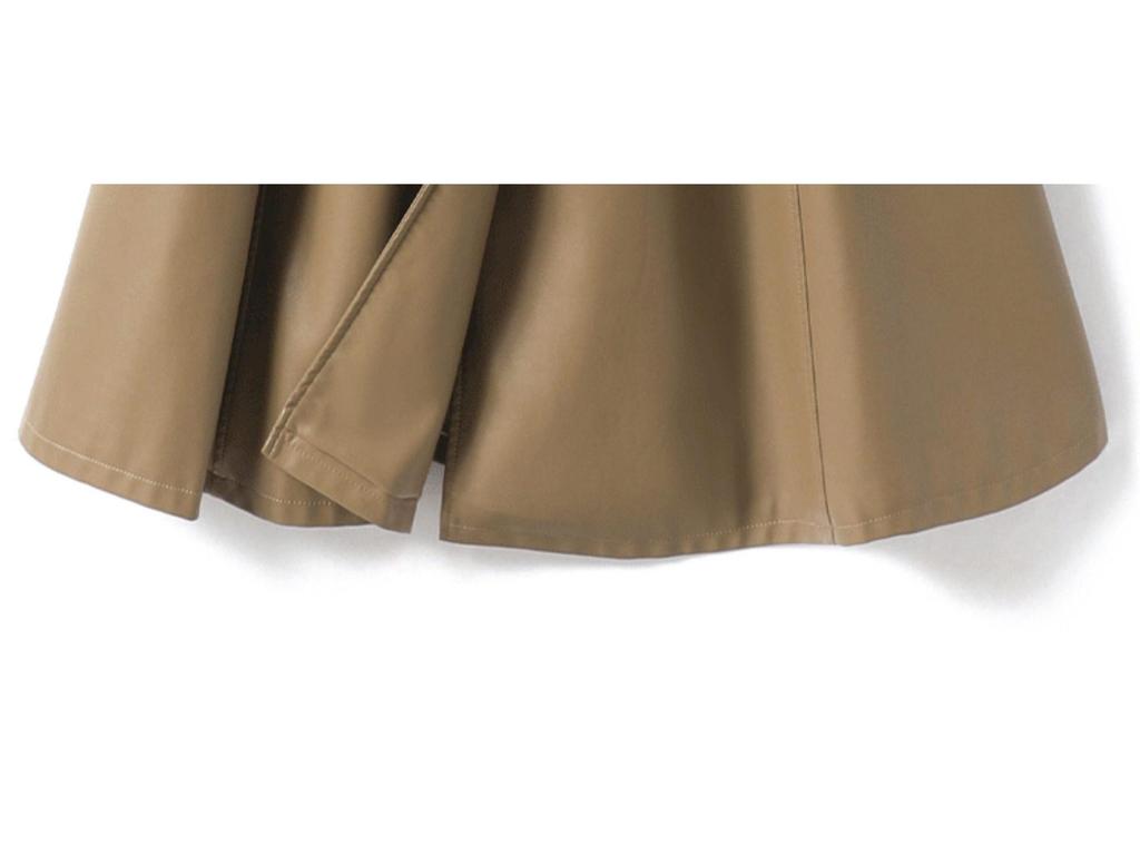 Women's Sheepskin Coat: Elegant Lace-Up, Waist-Cinching, Long Leather Skirt Style, 2025 Collection