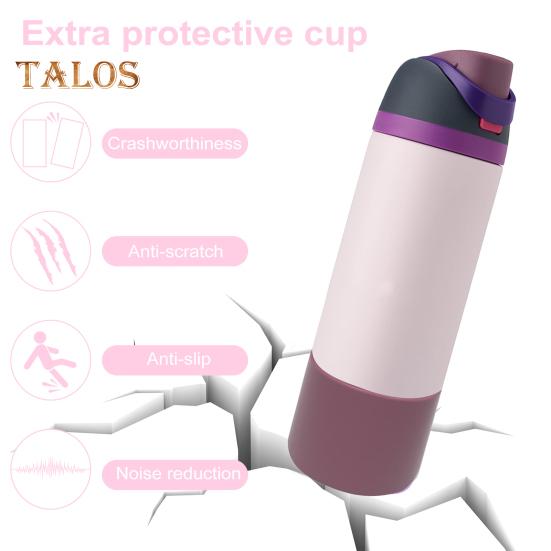2Pcs Silicone Boot for Owala 24/32oz Flask Anti-Slip Protective Sleeve for FreeSip BPA Free Dishwasher Safe Cup Cover Accessories