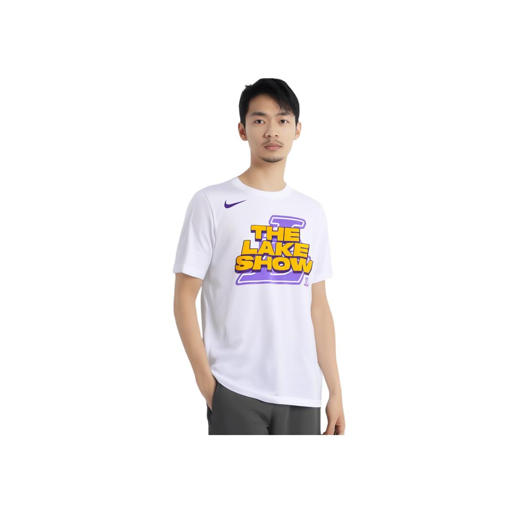 Nike Lakers Short Sleeve T-Shirt Men Tops White AT0813-100
