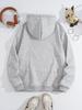 European/American Style Fleece-Lined Hoodie with New York Print and Kangaroo Pocket for Women - Autumn/Winter