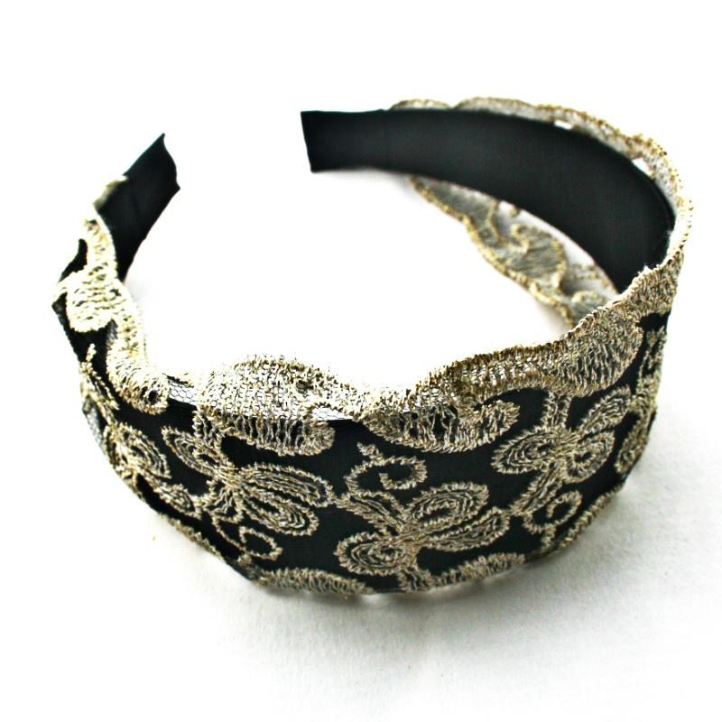 S-shaped Lace Headband Ultra-fine Handmade Embroidered Lace Hair Hoop