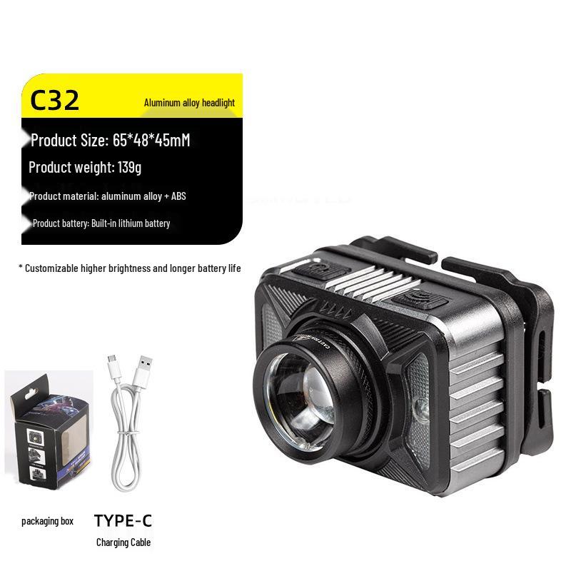 Dual-Light LED Laser Cannon Rechargeable Headlamp - Super Bright, Long Battery Life, Ideal for Night Fishing