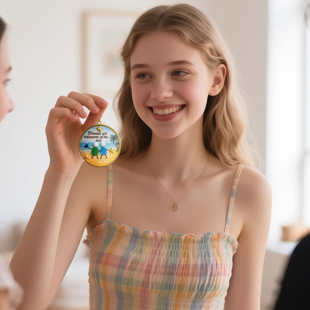 Friendship Decor,Friendship Heart Keepsake,Ornament For Tree Hanging Ornaments,2D Flat Acrylic