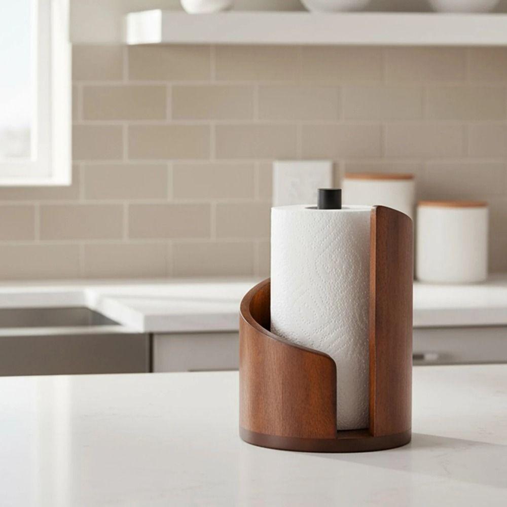 Large Capacity Paper Towel Stand Holder Freestanding Base Roll Paper Storage Rack  Home