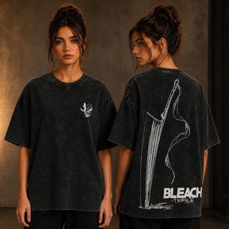 2026 Summer Hot Sale Vintage Washed Two Sided Anime T-shirt Y2K Men Women Harajuku Punk Streetwear Oversized T-shirt