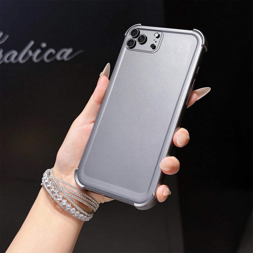 Case for iPhone 18ProMax 18Pro 17 ProMax Pro Metallic Airbag Case with 4-Corner Shock Absorbers Cover