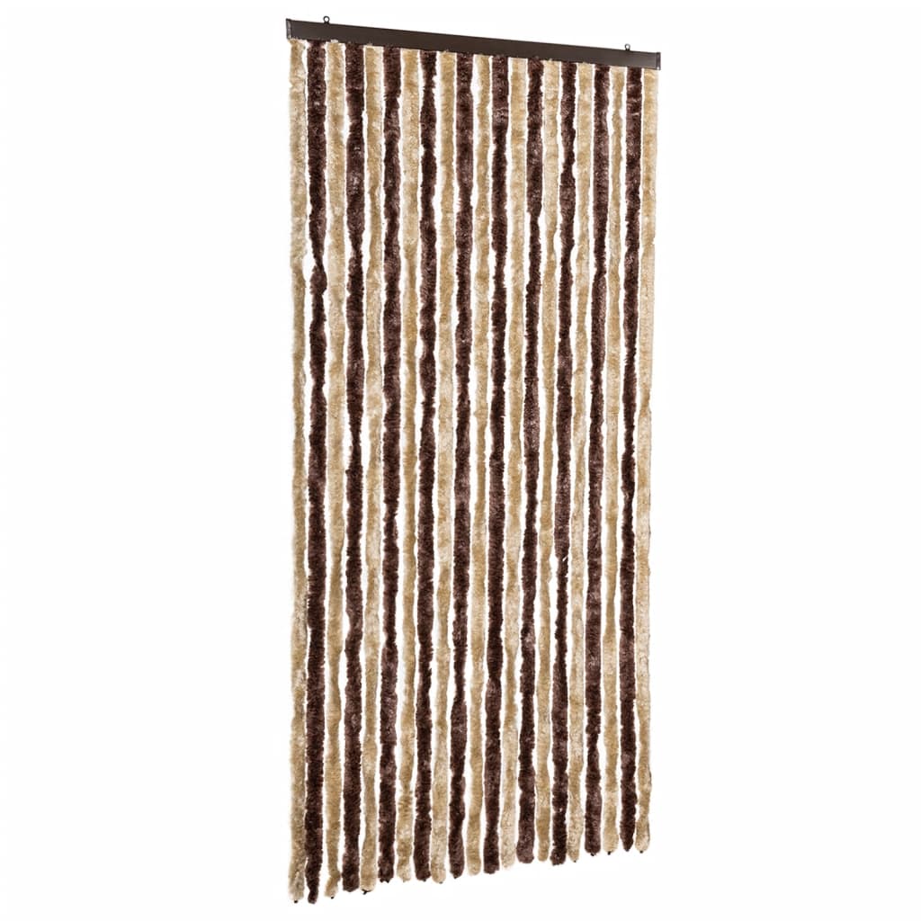 Insektenschutz-Vorhang Beige und Hellbraun 90 x 200 cm Chenille