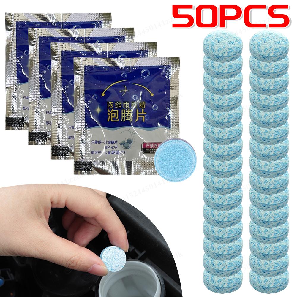 1-50PCS Limpadores Sólidos de Para-brisa de Carro Comprimidos Efervescentes Limpeza Vidro de Janela do Para-brisa Poeira Limpador Ferramenta de Lavagem de Carro Acessório de Carro
