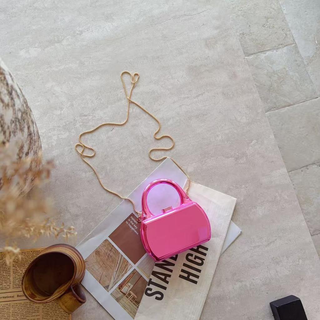 Fashion Chain, Mirror Box, Bag, Women'S Earphone Bag, Mini Lipstick Bag, Oblique Span Small Bag.