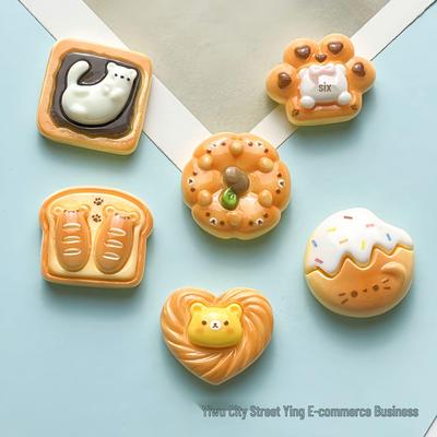 Cartoon Animal Dessert Toy Accessories: Resin Bread, DIY Cream, Handmade Jewelry Materials