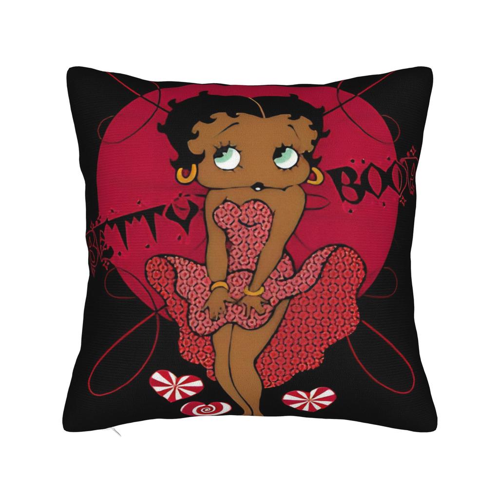 Cute Cartoon Girl BBetty Boops Square Pillow Cases Cushion Covers Creative Zippered Decor Pillowcover for Home xcm
