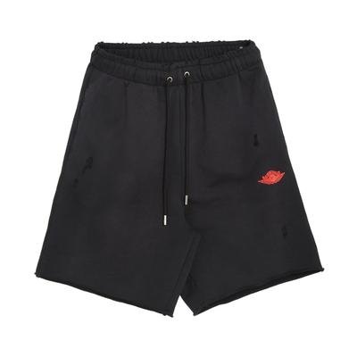 Air SS25 Rare French Terry Shorts Fashionable Versatile Breathable Drawstring Casual Shorts Men Shorts Black Chile-Red IF1411-010