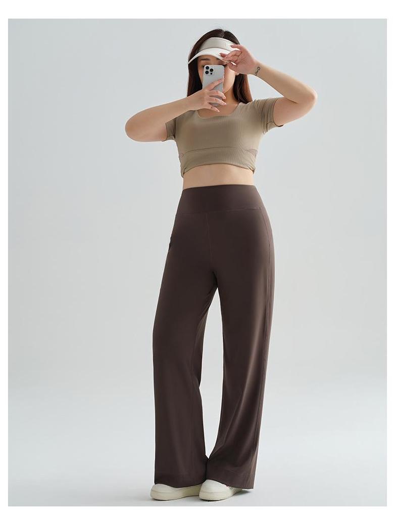 Plus Size Women's High Waist Wide Leg Yoga Pants - Slimming and Comfortable Sportswear