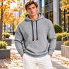Men's Loose Fit Plaid Texture Hoodie, Casual Sports Outdoor Commute Sweatshirt
