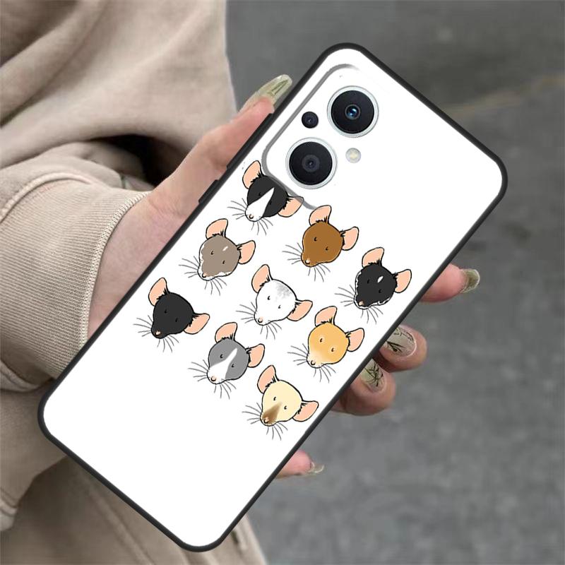 Cute Cartoon Animal Rat Case For OPPO Reno 8T 13F 14F 12F 11F 10 12 13 14 Pro 7 8 Lite OPPO Find X8 X6 X9 Pro Cover