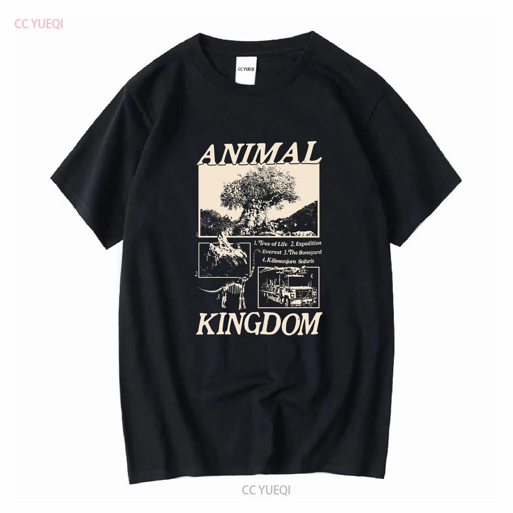 Animal Kingdom Vintage Style T Shirt Long or Short Sleeves Vintage Washed Soft Homme Stylish Streetwear Versatile