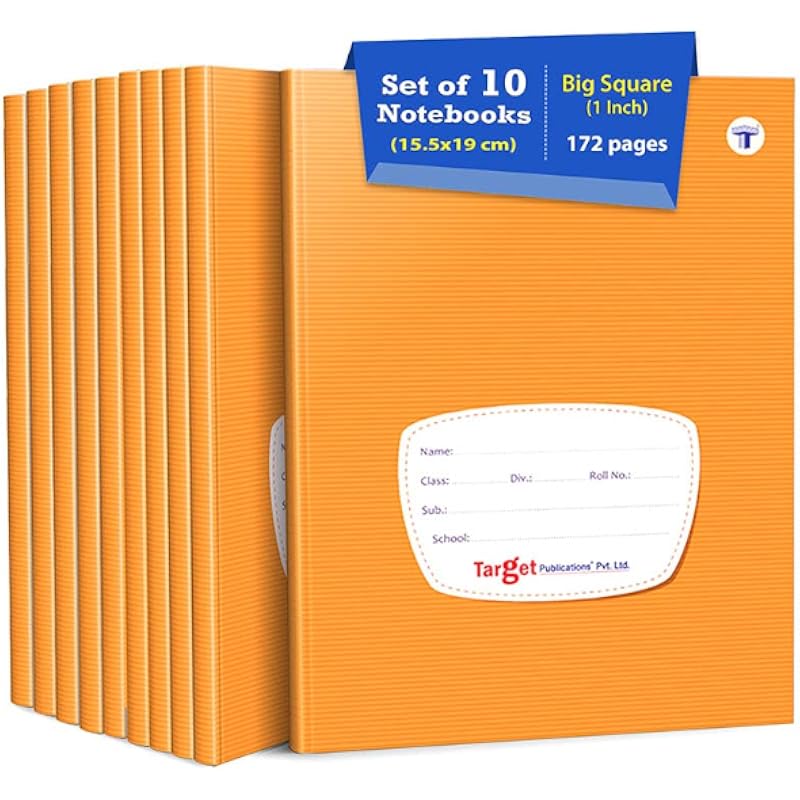 Woodsnipe Big Maths Square Ruled Notebooks | Square 1 Inch | 176 Pages | Hard Brown Cover | 15.5 Cm X 19 Cm Approx | Mat