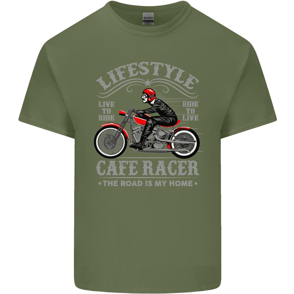 Lifestyle Cafe Racer Biker Motorcycle Unisexs Light Cotton TShirt